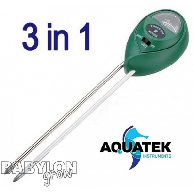Aquatek 3 in 1 Soil Tester (Light, moisture, pH)